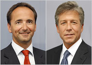 Jim Hagemann Snabe, left, and Bill McDermott were appointed co-chief executives of the German software maker.