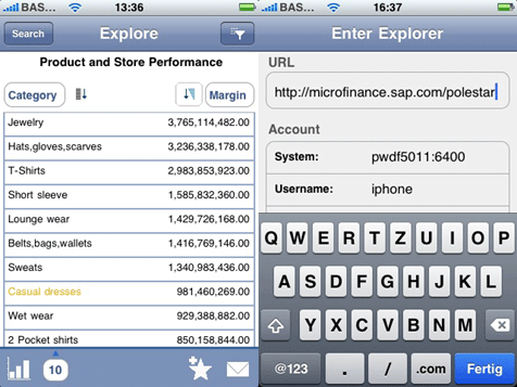 iPhone SAP BusinessObjects Explorer