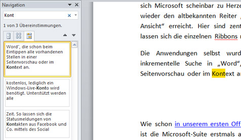 With incremental search, you can comb through even lengthy Microsoft Word files in real time.