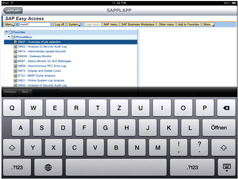 SAPPLAPP enables you to access SAP ERP from your iPad.