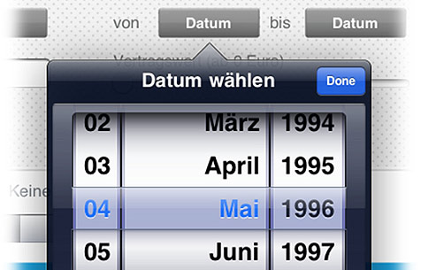 Datumsroller The simple, intuitive date selection wheel (screenshot: nextevolution)