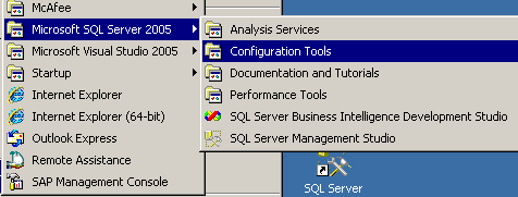 sap_r3_erp_upgrade_15 Selecting the Configuration Manager for Microsoft SQL Server 2005