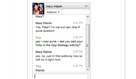 Rapid information exchange using the chat function (screenshot: SAP)