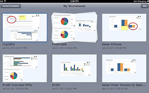 Business_ByDesign_Dashboard_2 Screenshot: SAP Business ByDesign Dashboard on iPad