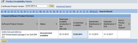 Screenshot: SAP Service Market Place