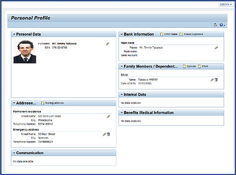 hcm_employee_profile Screenshot: SAP HCM Employee Profile